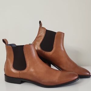 Gordon Rush Men's Cognac Leather Chelsea Boots - Size 10.5